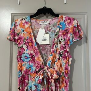 Floral Tie-Front Dress